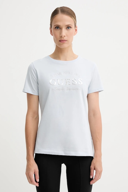 

Хлопковая футболка NINA Guess, синий
