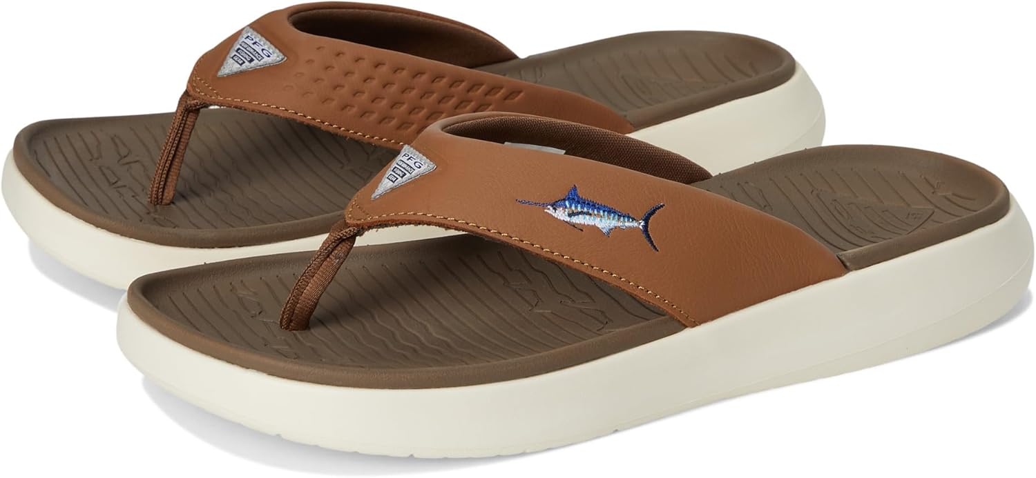 

Сандалии Columbia mens Pfg Boatside Fish Flip, Dark Truffle/Elk