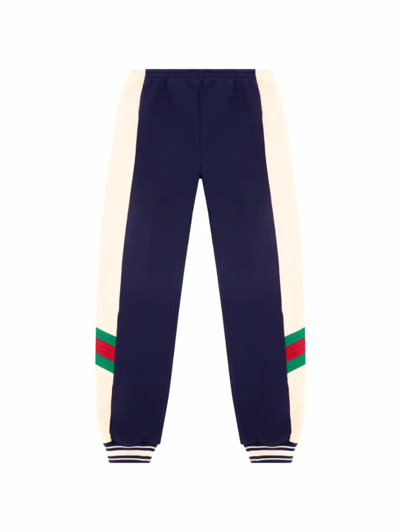 

Хлопковые джоггеры с лентой Web Gucci, тёмно-синий