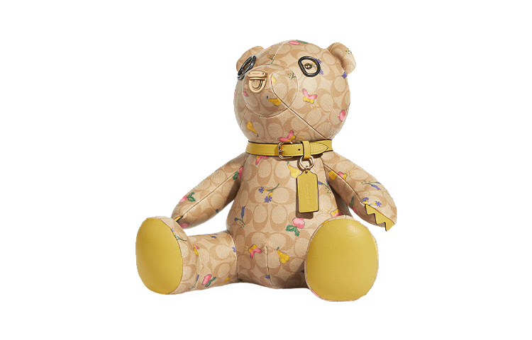 

COACH Аксессуар из галечной кожи унисекс цвета хаки и желтого