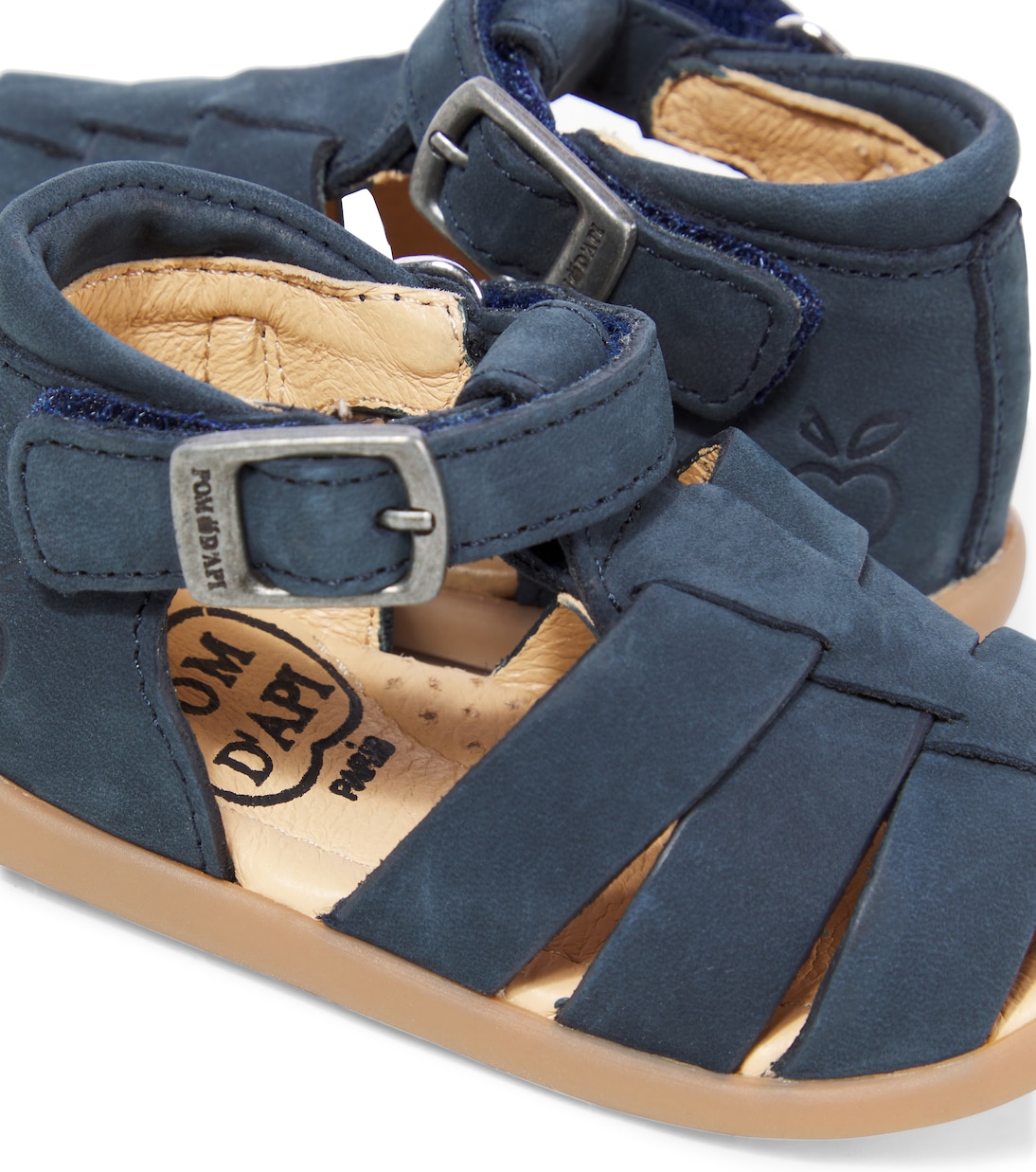 Сандалии рыбацкие из кожи Stand-Up Papy Pom d'Api, Nubuck Marine — фото 4