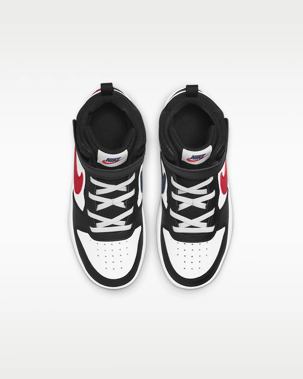 Кроссовки Nike Court Borough Mid 2 для малышей, White/White/Black/University Red — фото 4
