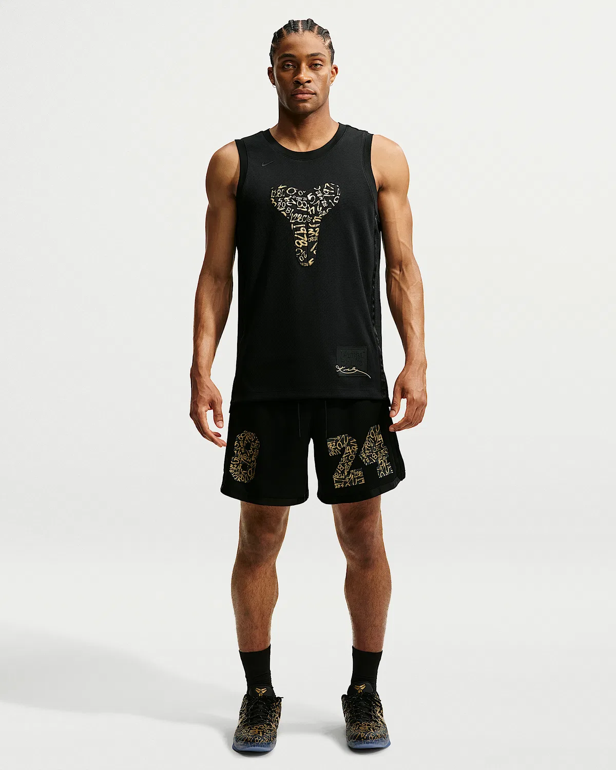 Nike Мужская баскетбольная майка Kobe, Black/Metallic Gold — фото 4