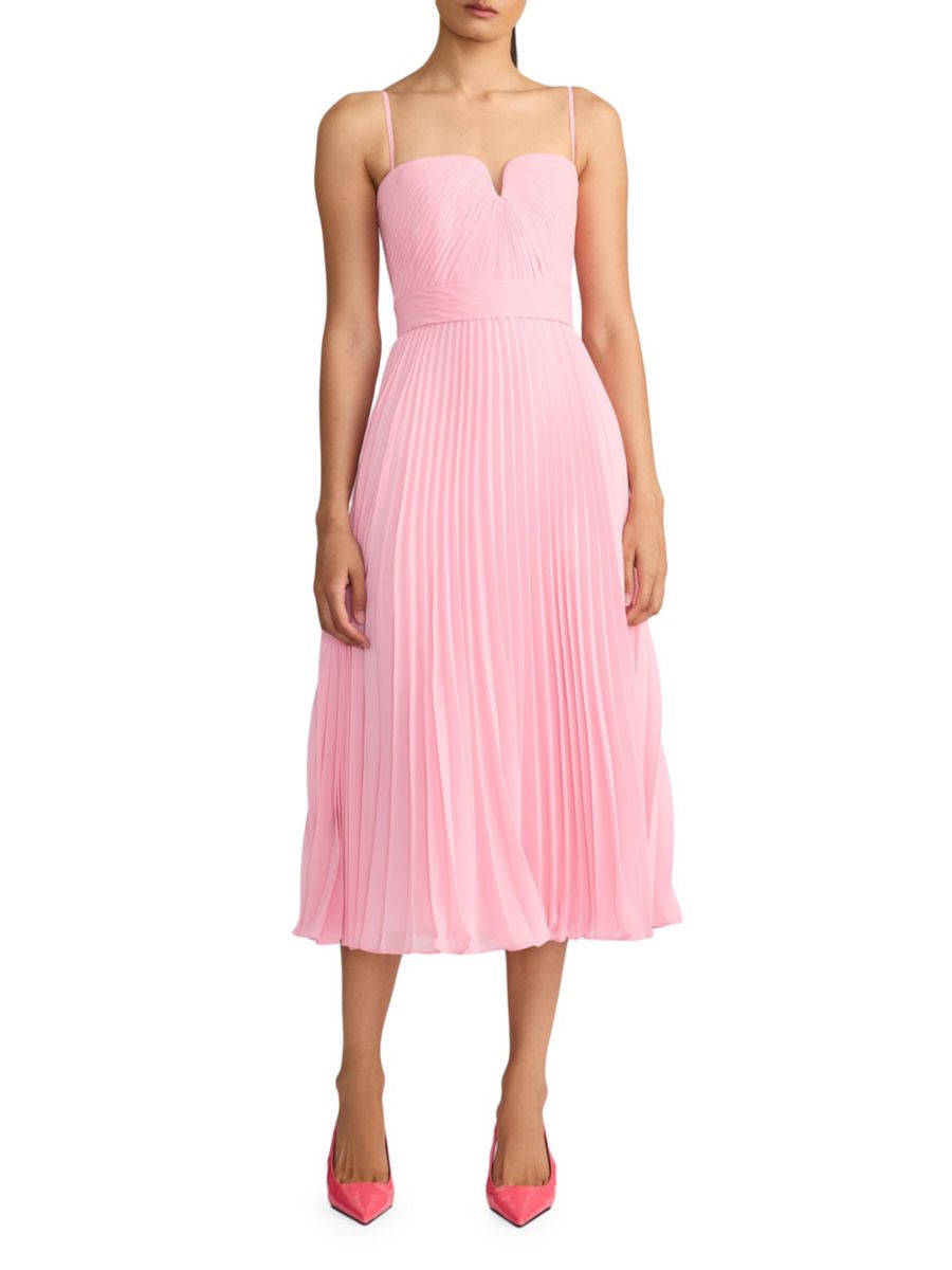 

Платье миди из плиссированного шифона Wicked x Zac Posen Zac Posen, розовый