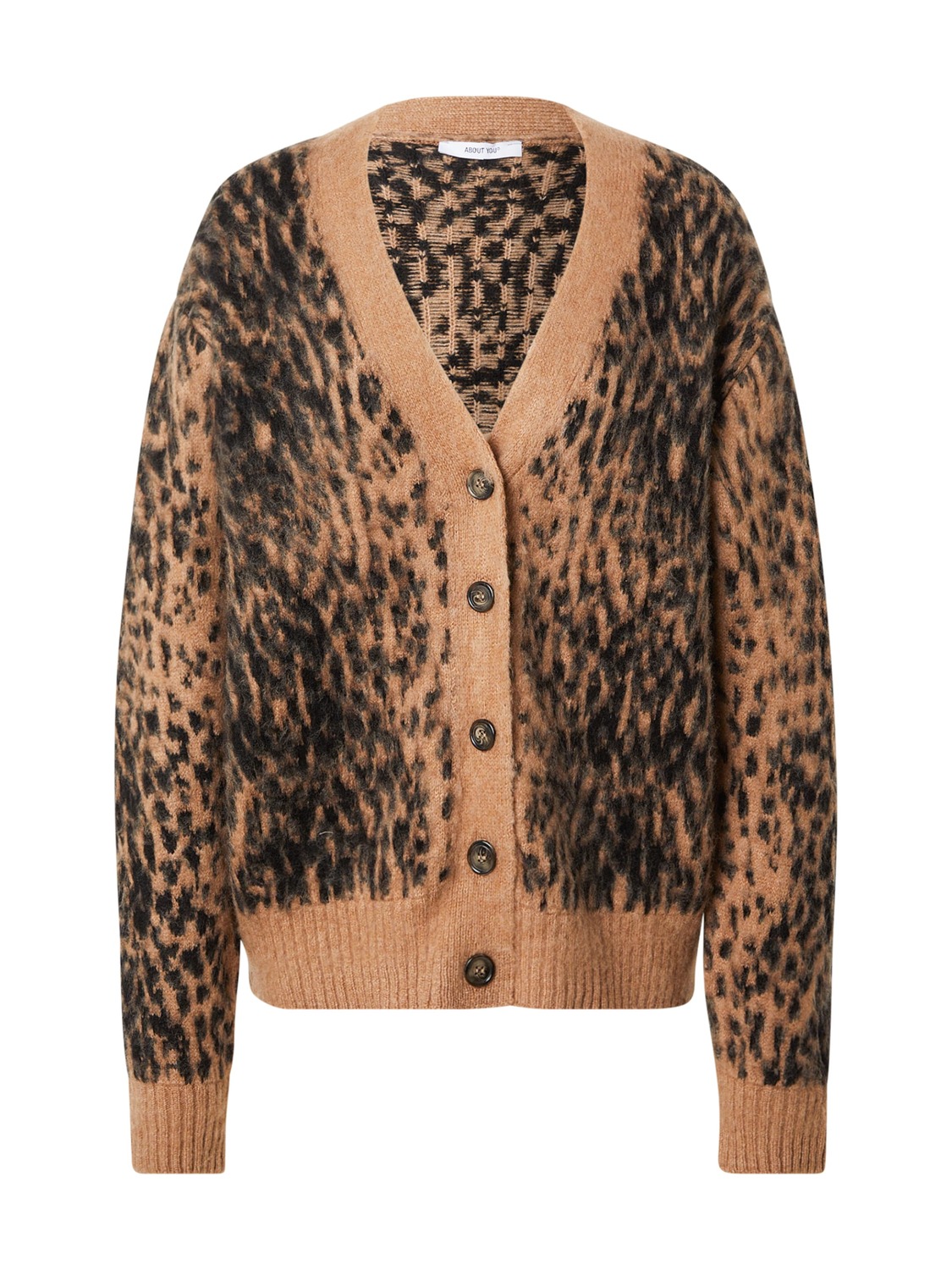 

ABOUT YOU Кардиган 'Frederike' вязаный, коричневый, черный