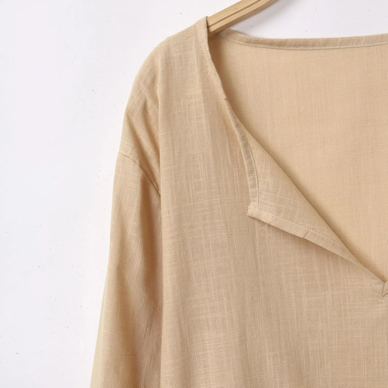 

Мужская футболка с длинным рукавом и V-образным вырезом, лёгкая, stretch