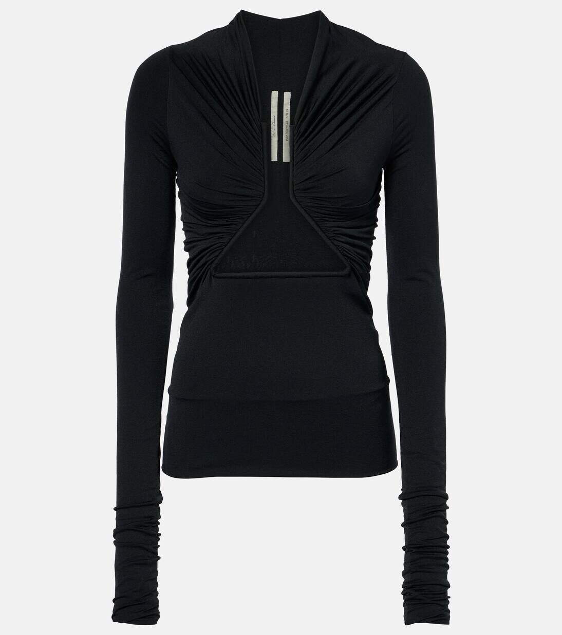 

Топ из джерси купро с вырезом Rick Owens, черный
