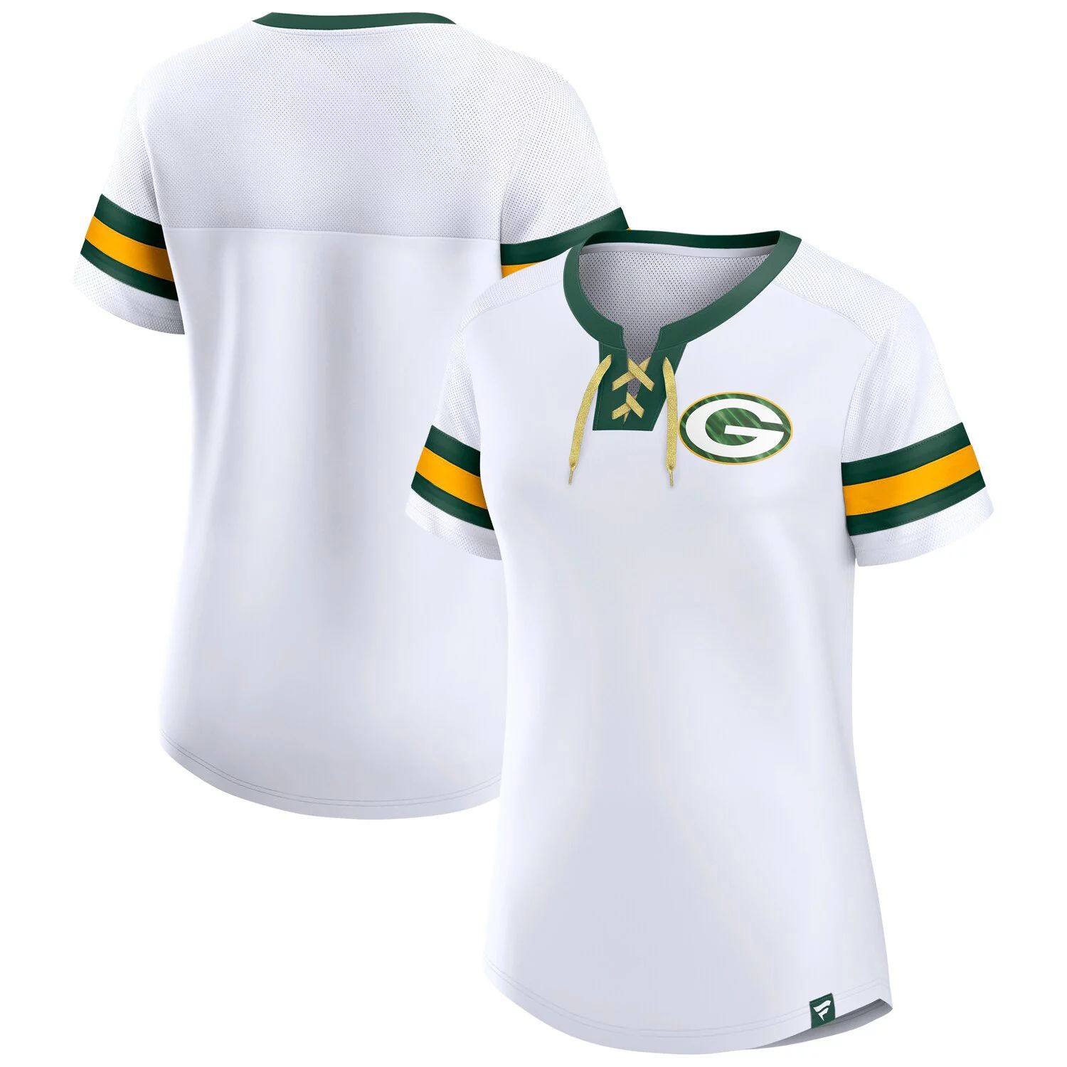 

Женская белая футболка с логотипом Fanatics Green Bay Packers Sunday Best на шнуровке Fanatics, Белый, Женская белая футболка с логотипом Fanatics Green Bay Packers Sunday Best на шнуровке Fanatics