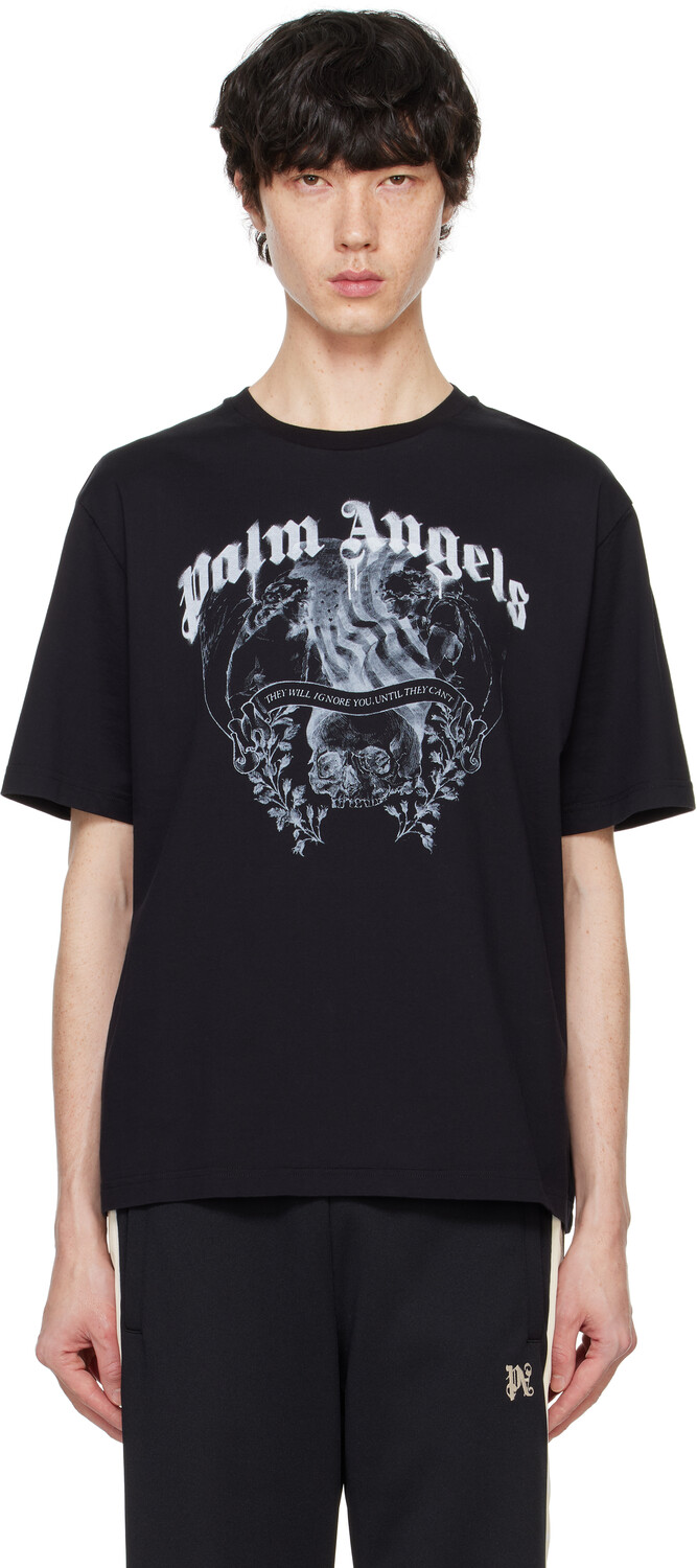 

Черная футболка-карандаш с надписью «Signment» Palm Angels