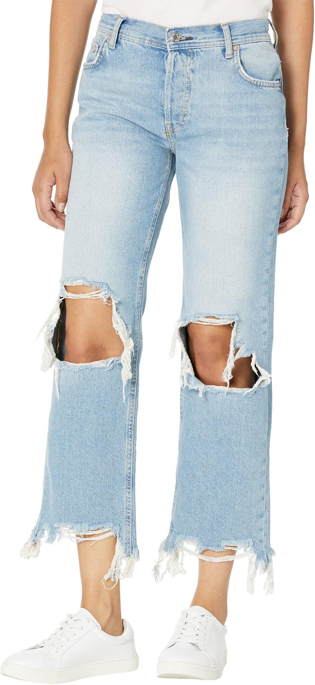 

Джинсы Free People Maggie Mid-Rise Straight Jeans, цвет Light Stone