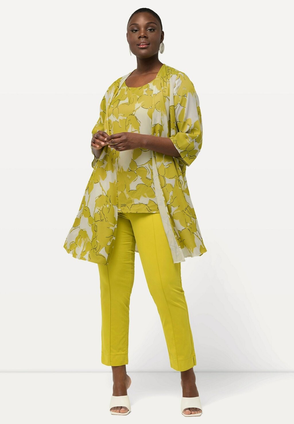 

Кардиган FLORAL BURNOUT Ulla Popken, зеленый