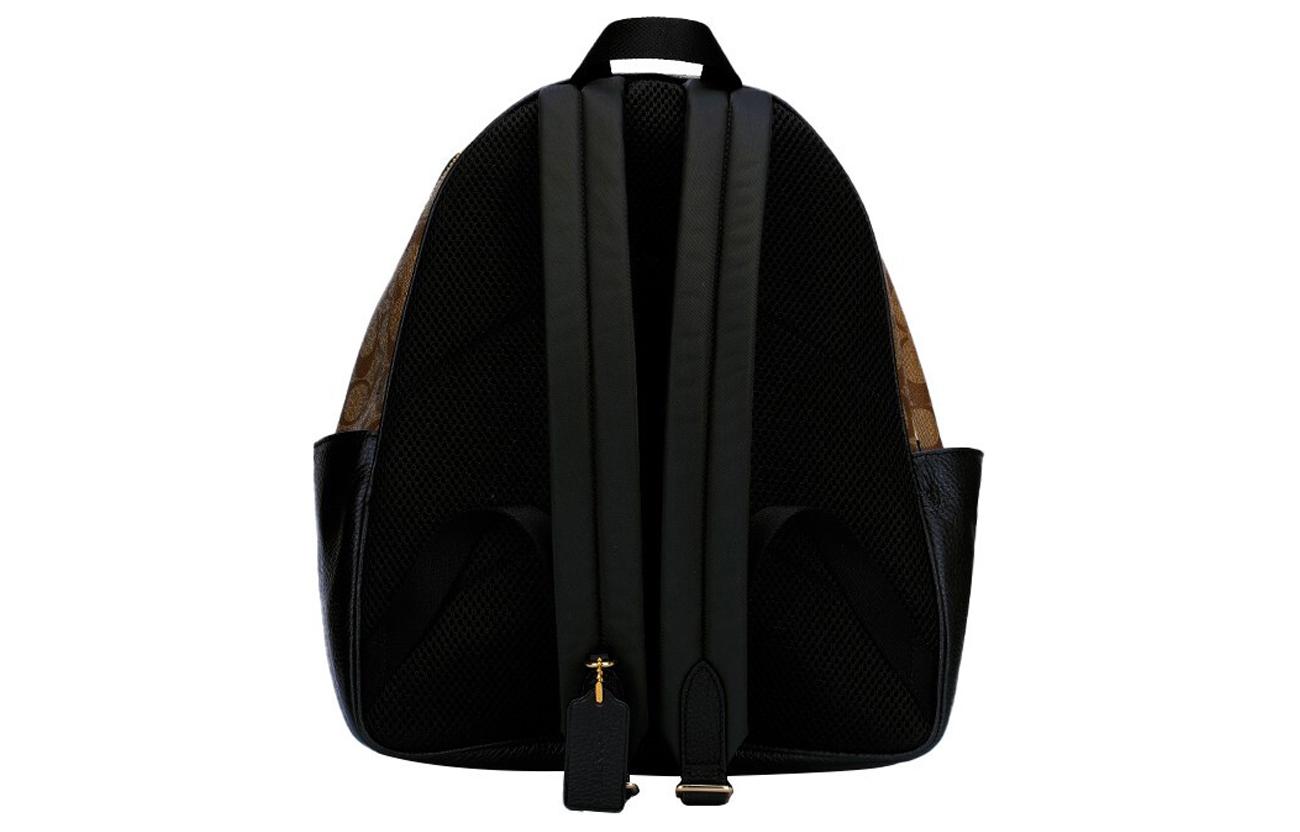 

Рюкзак из холста с кожаной спинкой обычный женский черный и коричневый COACH