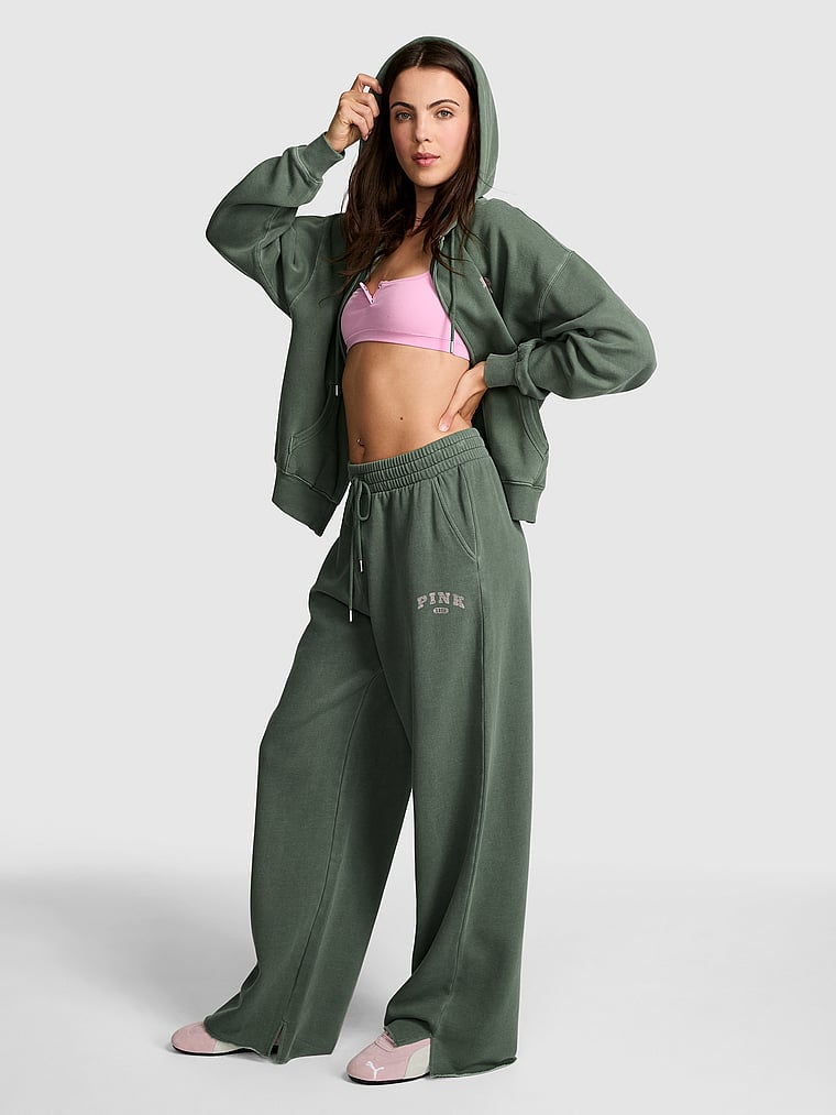 

Широкие спортивные брюки из флиса Ivy с разрезом по низу Pink, цвет wild thyme
