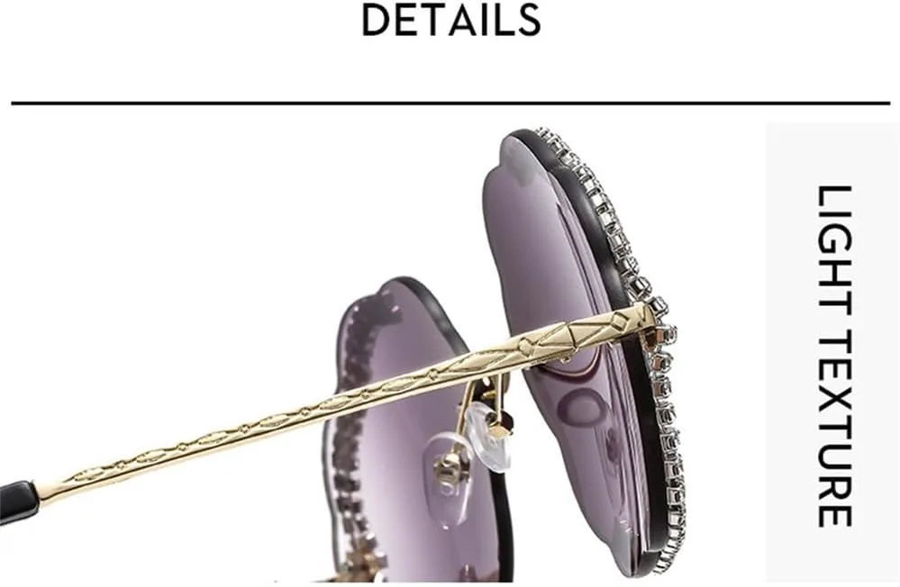 

Солнцезащитные очки без оправы с бриллиантами 2027 года для вечеринок, винтажные солнцезащитные очки для женщин и мужчин, защита от ультрафиолета UV400 MTZJH, Tea