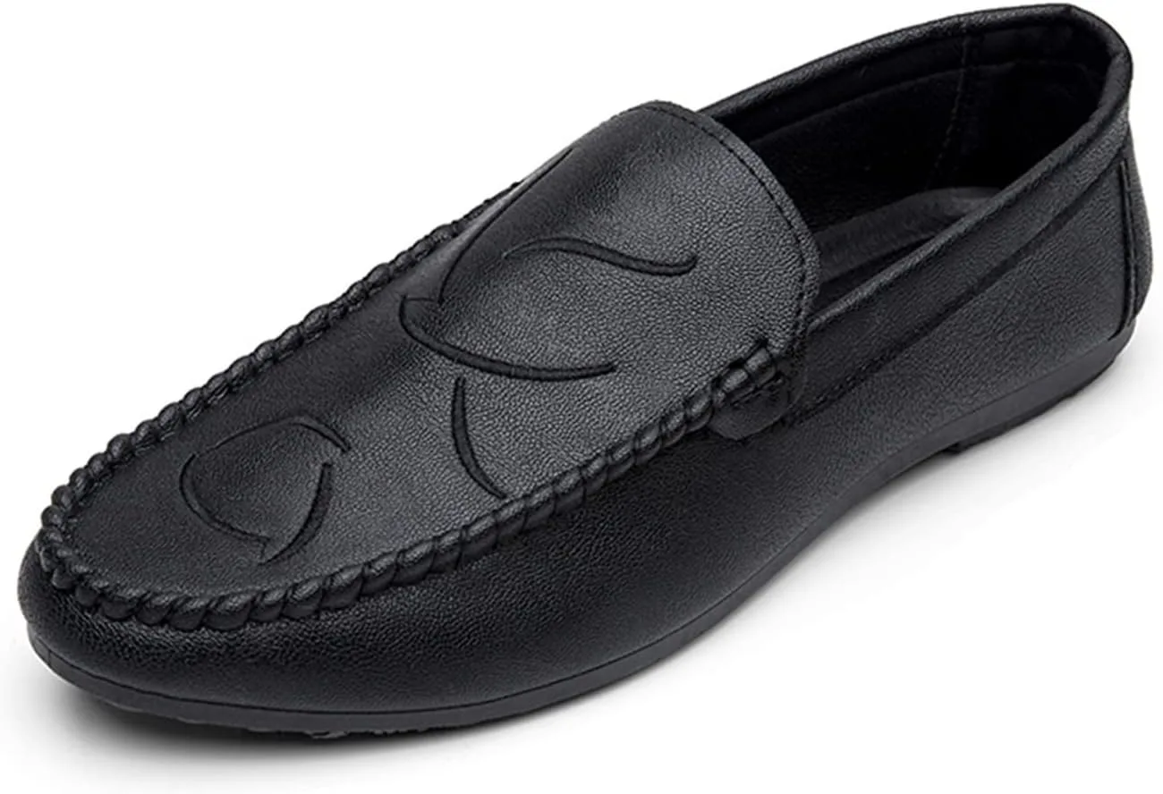 Мужские мокасины, удобные кожаные мокасины на платформе, комфортные, для торжественных случаев, без шнурков Yumiroy, черный