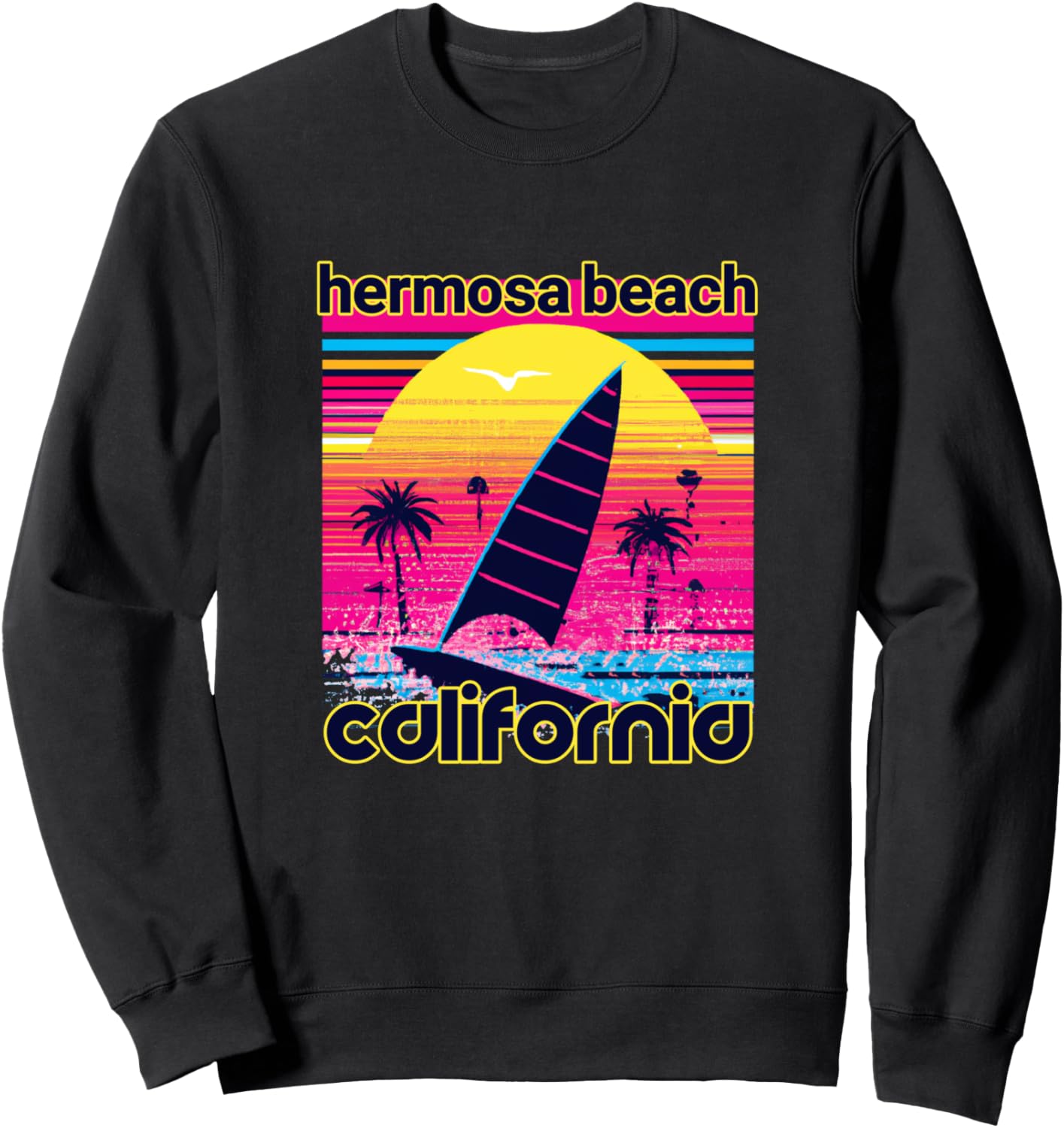

Сувенирная пляжная толстовка в стиле ретро 80-х годов из Хермоса-Бич Hermosa Beach Retro Beach Accessories, черный