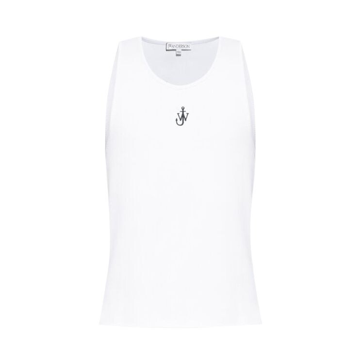 

Топ JW Anderson Anchor Embroidery Ribbed Tank Top White, белый