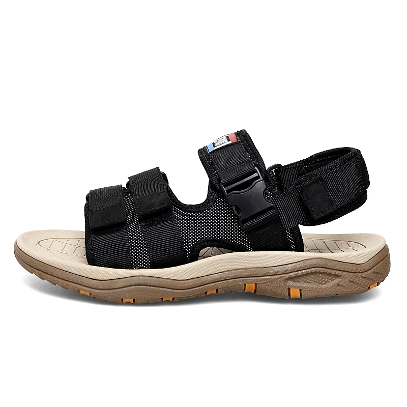 LEXON Пляжные сандалии мужские чёрные/хаки, цвет Khaki — фото 2