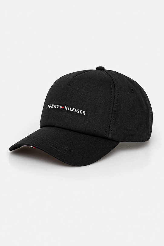 

Хлопковая кепка с козырьком Tommy Hilfiger, черный
