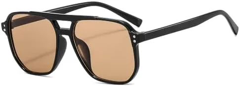 

Квадратные солнцезащитные очки для женщин, модные простые солнцезащитные очки в крупной оправе для мужчин, желтые очки для женщин, очки для вождения MTZJH, Blacktea