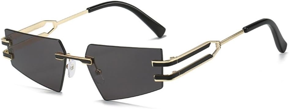 

Ретро-солнцезащитные очки без оправы для женщин и мужчин в стиле панк, металлические солнцезащитные очки, женские очки без оправы с защитой от УФ-излучения UV400, модные очки MTZJH, 1