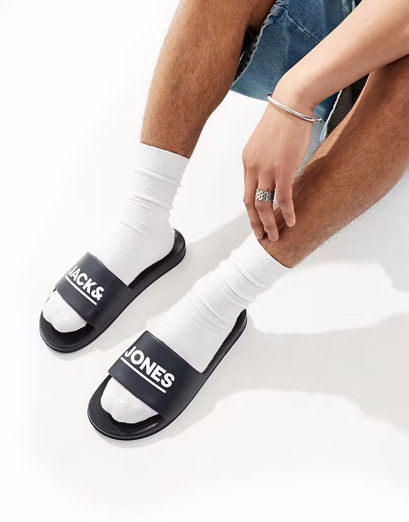 

Шлепанцы для бассейна Jack & Jones черного цвета