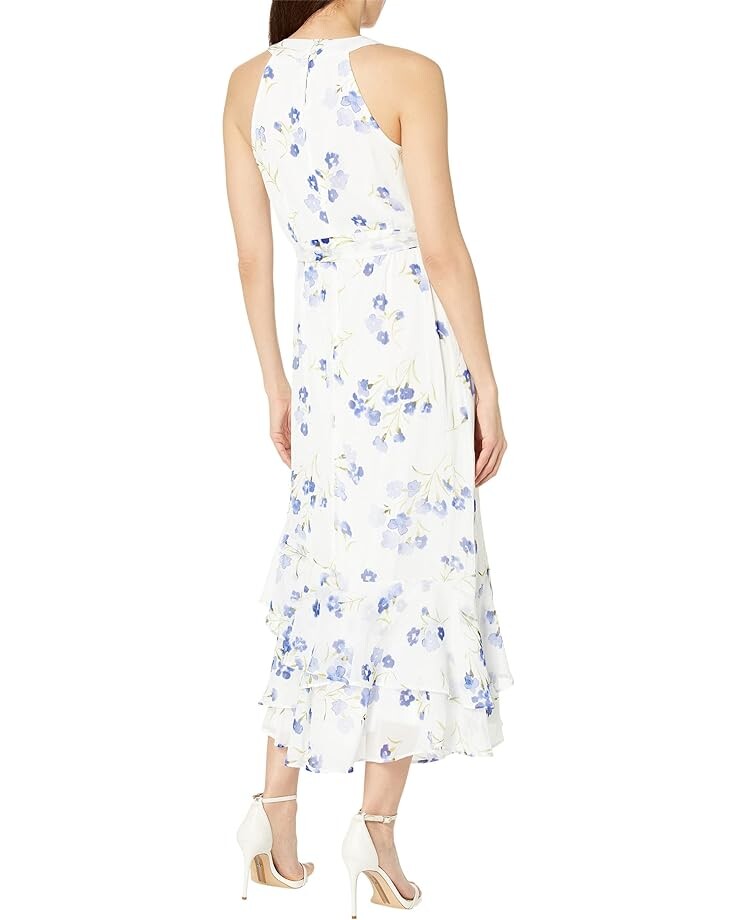 

Платье Calvin Klein Chiffon Print Mock Neck Maxi Dress, цвет Marina Multi