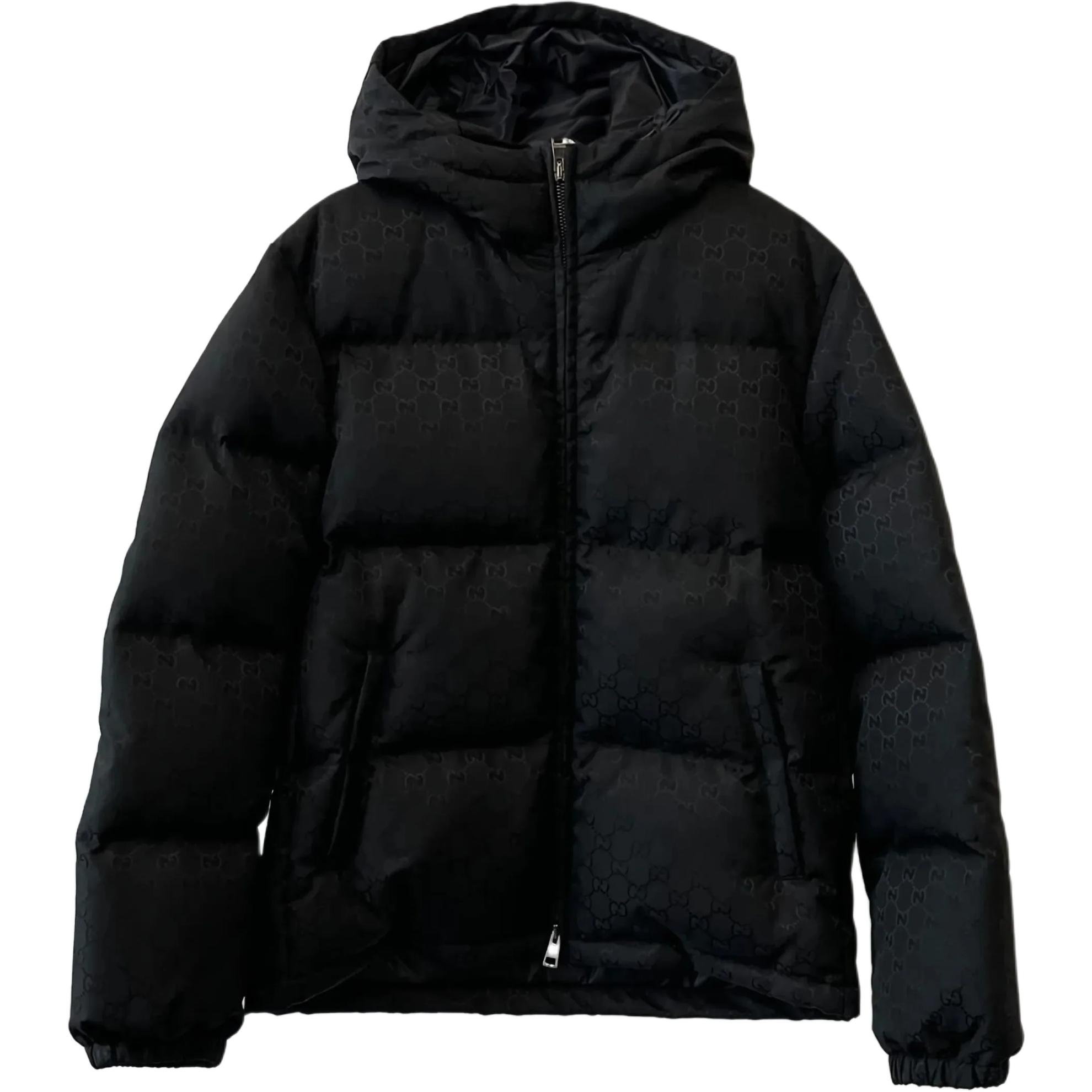 

Стеганая пуховая куртка с монограммой GUCCI, черный