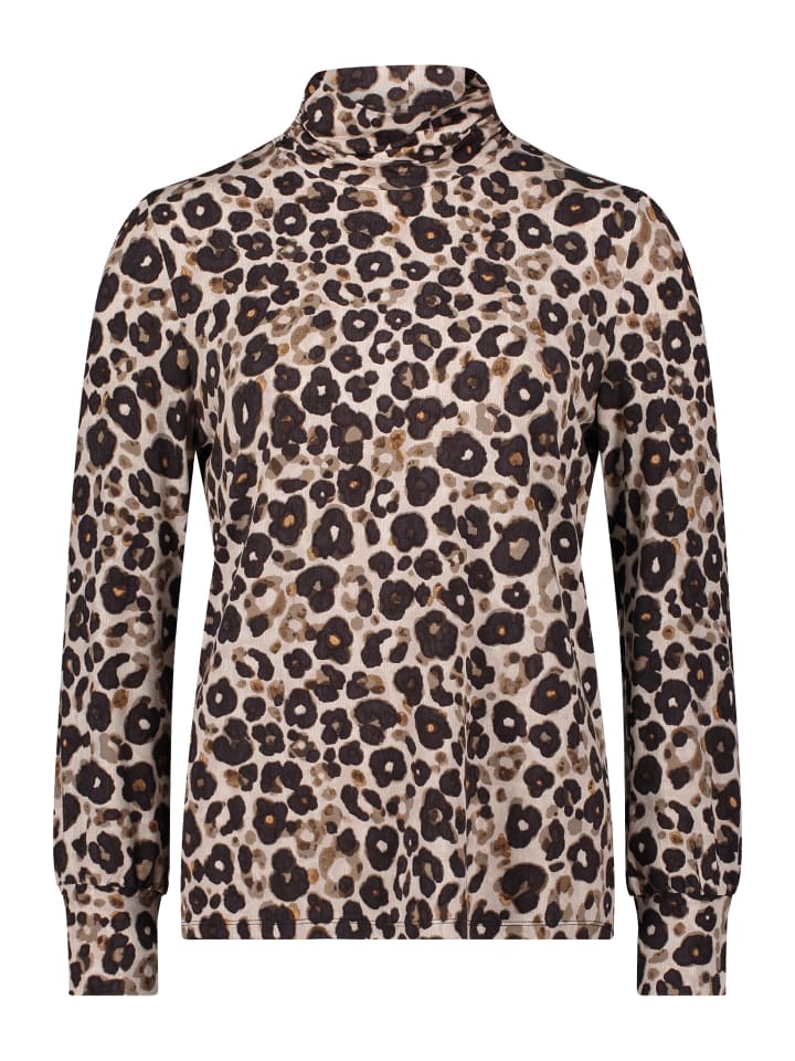 

Рубашка с высоким воротом и воротником-стойкой в серо-коричневом/бежевом цвете Betty Barclay