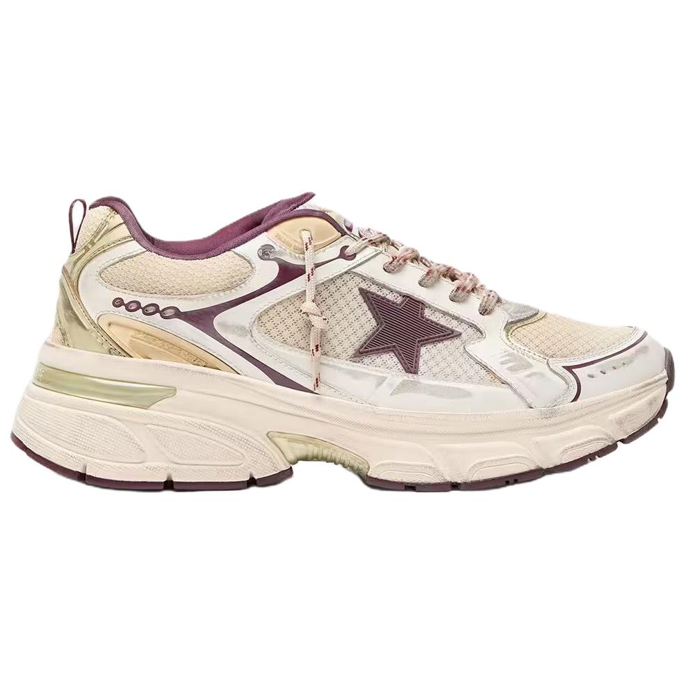 Golden Goose Lightstar низкие повседневные кроссовки из коровьей кожи для мужчин, бордовые — фото 3
