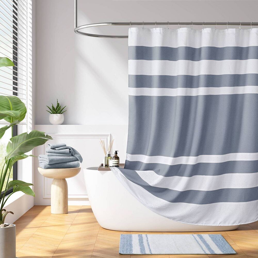 

Водоотталкивающая занавеска для душа Madison Park Spa Waffle 3M, цвет Dark Blue