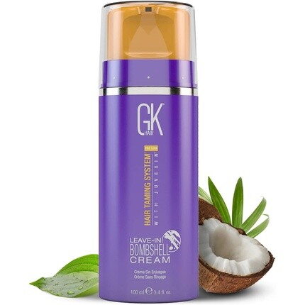 

Global Keratin Bombshell Purple Cream Несмываемый кондиционер, 100 мл/3,4 жидких унции – Контроль вьющихся волос для светлых поврежденных волос, Gk Hair