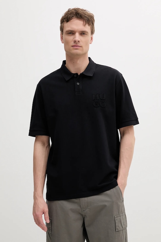 

Хлопковая поло Hugo, черный
