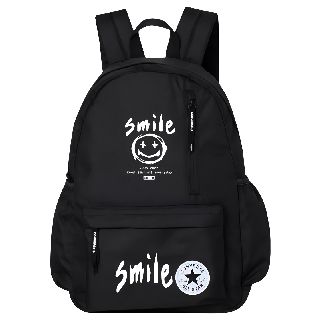 

Converse Полиэстеровый рюкзак среднего размера унисекс черный, Smile