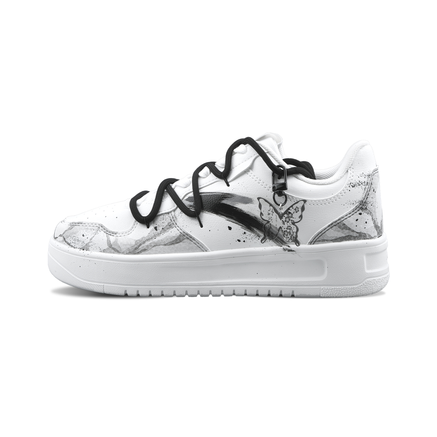 

Свободные устойчивые к истиранию сбалансированные низкие кроссовки для скейтбординга мужские ANTA, Ink Butterfly