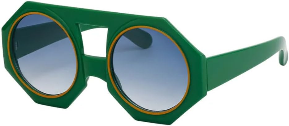 

Солнцезащитные очки MUTYNE в крупной оправе неправильной формы для женщин и мужчин, роскошные винтажные солнцезащитные очки в стиле панк с круглыми линзами, Green Blue