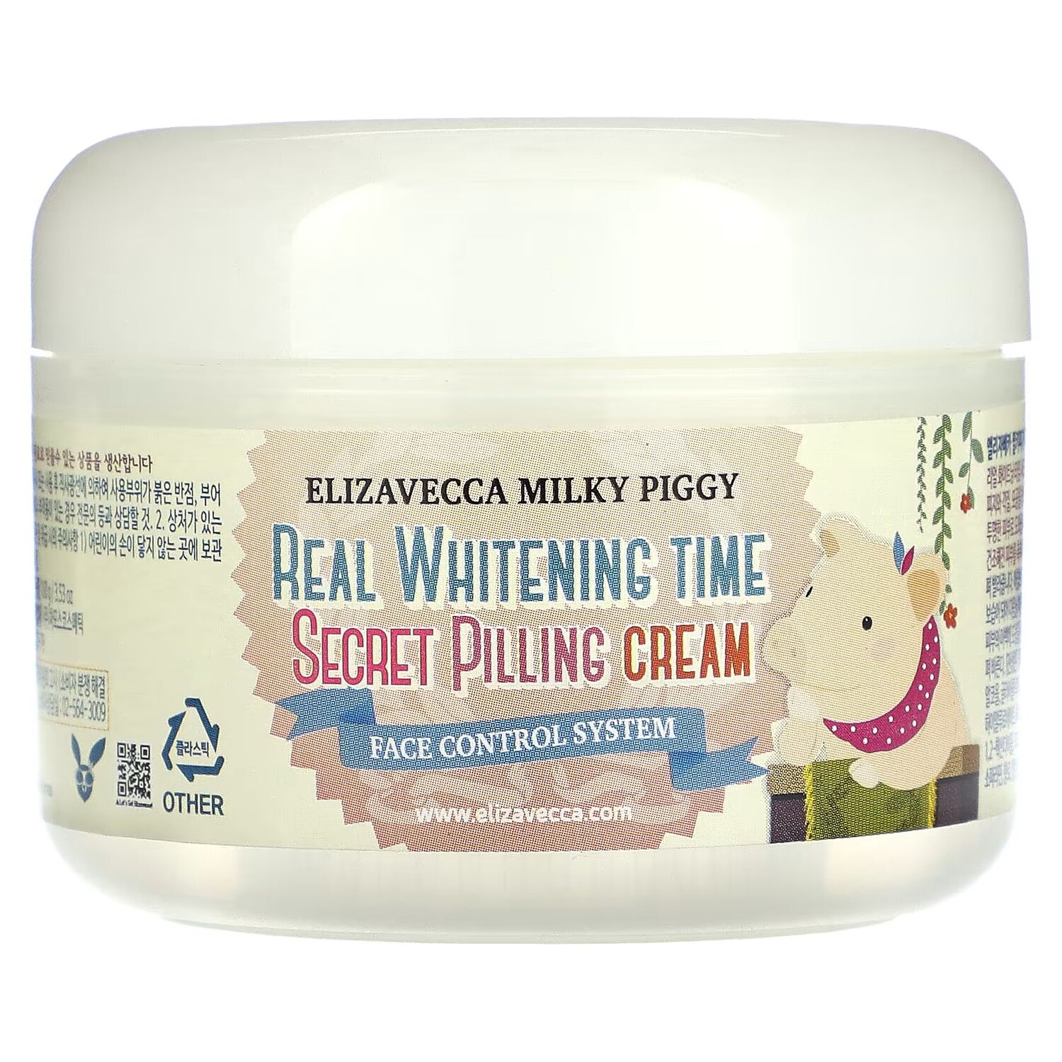 

Milky Piggy, Секретный крем-пиллинг, система контроля лица, 3,53 унции (100 г) Elizavecca