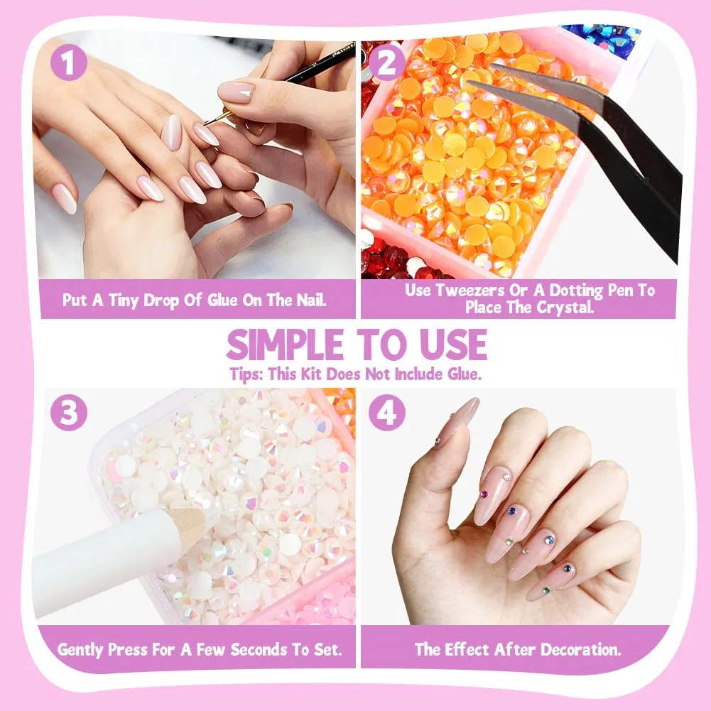 Набор из 32000 страз Jelly Rhinestones, 42 цвета, 3 мм Butbu, 32000 Rhinestones (42 Colours 3 Mm) — фото 4