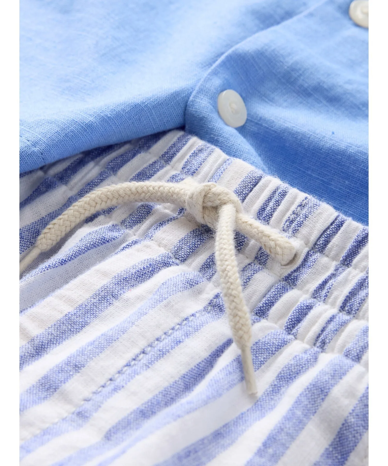 (K) Комплект из хлопка и льна: верх и низ (для малышей/младенцев) GAP, SHIRTING_BLUE — фото 4
