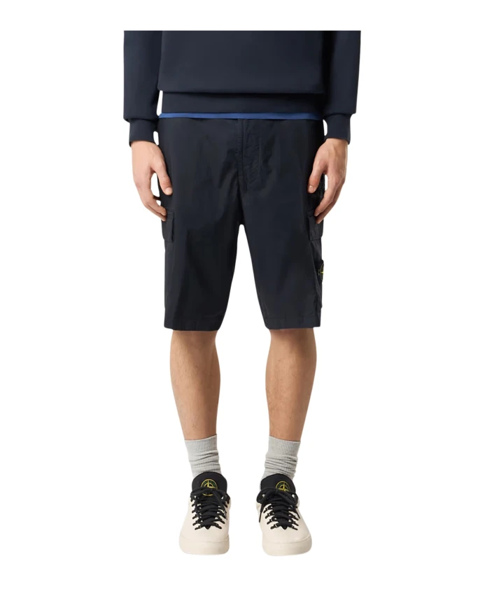 

Шорты-Парашюты из эластичного хлопка, карго Stone Island, синий