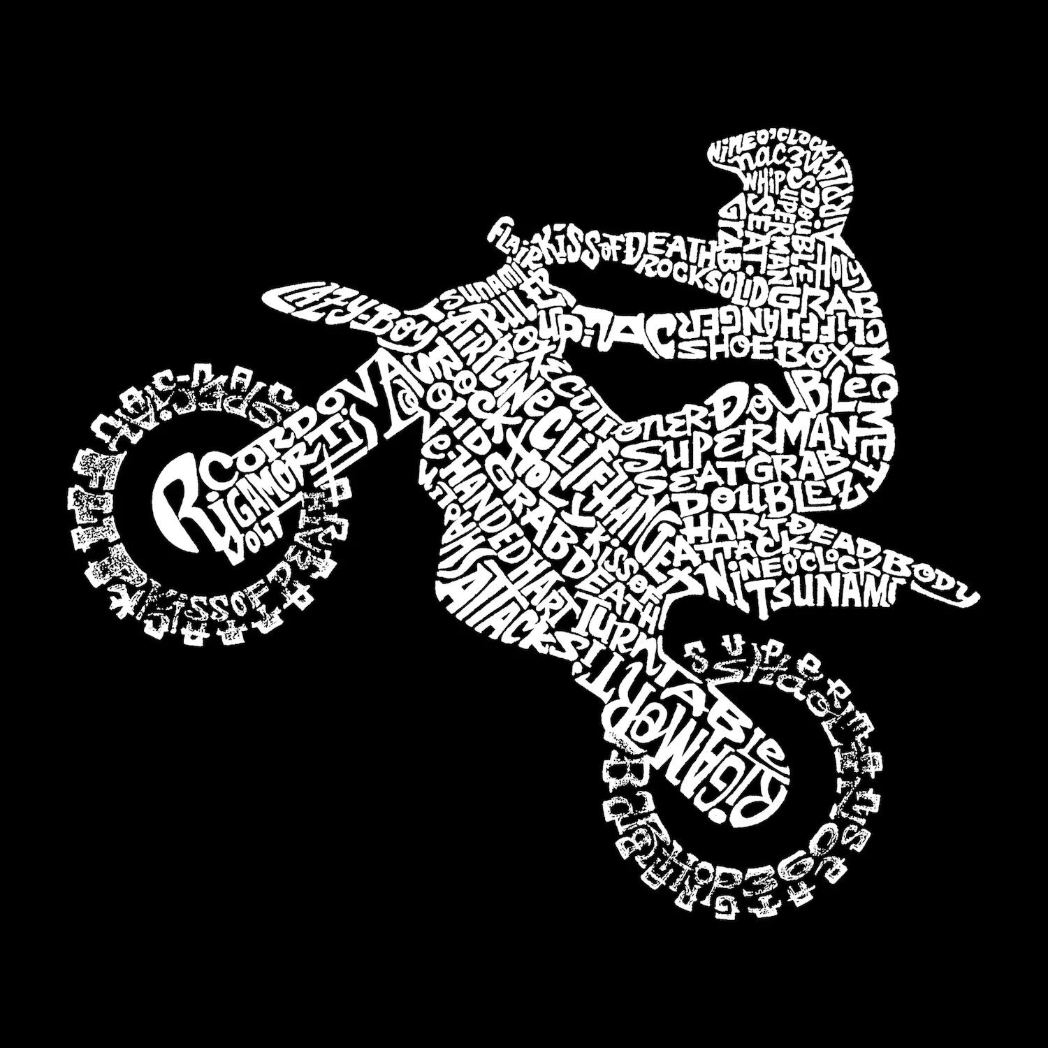 

Фристайл Мотокросс — FMX — мужская футболка с надписью Word Art LA Pop Art, серый