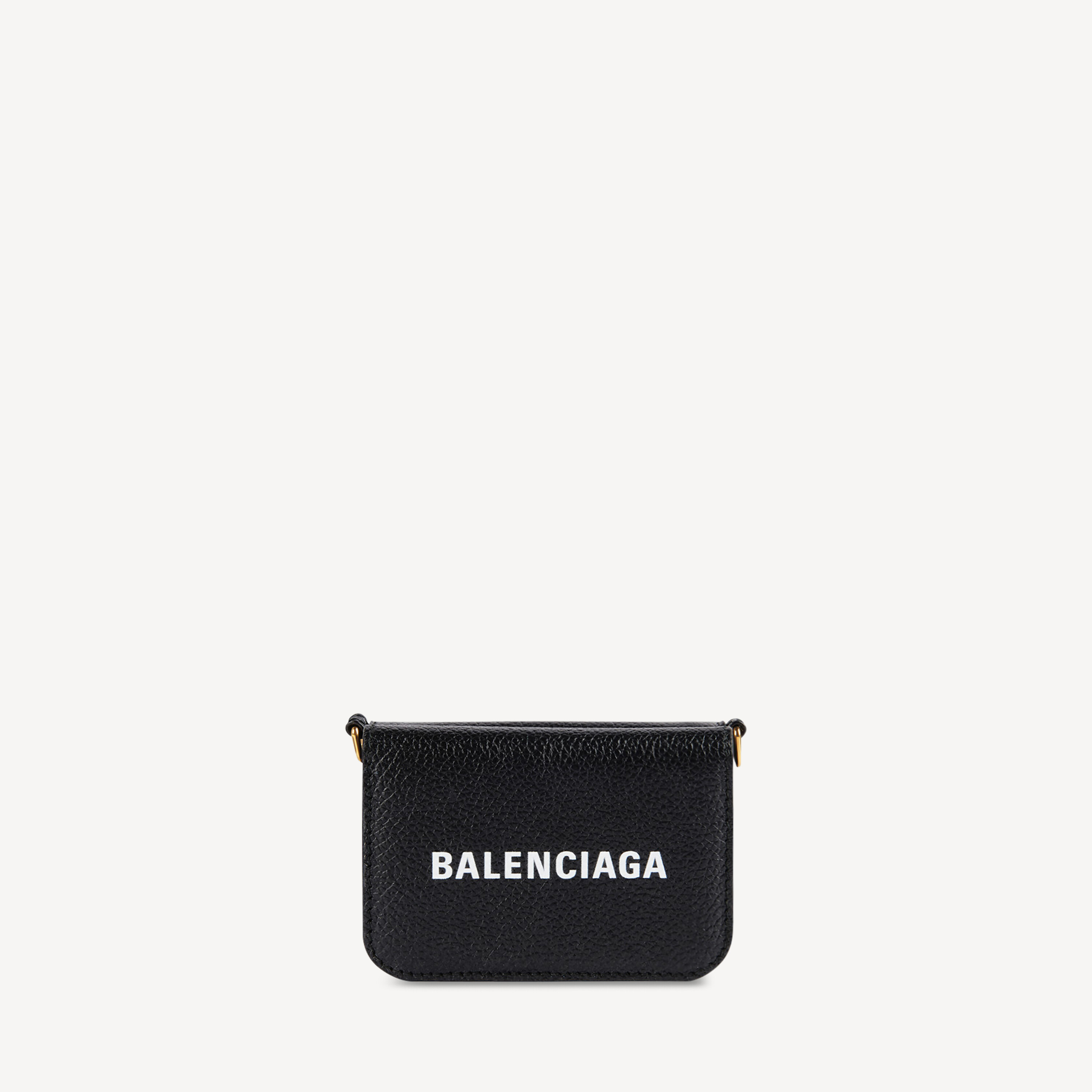 Женский мини-кошелек Cash на цепочке в черно-белом цвете BALENCIAGA, серый — фото 4
