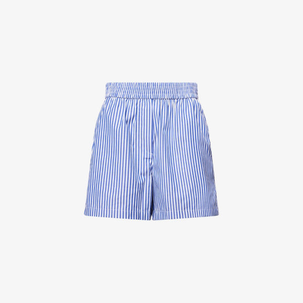 

Шорты хлопковые Rag & Bone Emma с полосками, синий
