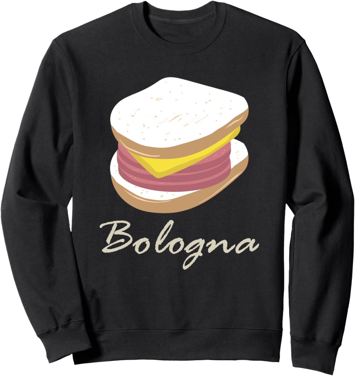 

Забавная толстовка с изображением бутерброда с колбасой и сыром Fried Bologna Sandwich Specialteeco, черный