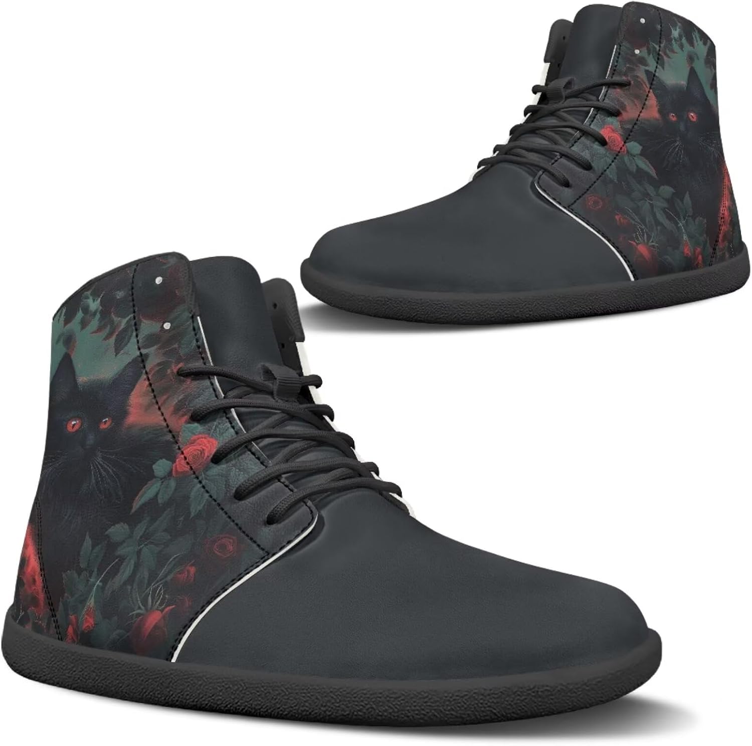 

Высокие кроссовки с животным принтом для мужчин, с широкой носочной частью, шнуровкой, противоскользящие, для тренировок и бега Xixirimido, черный