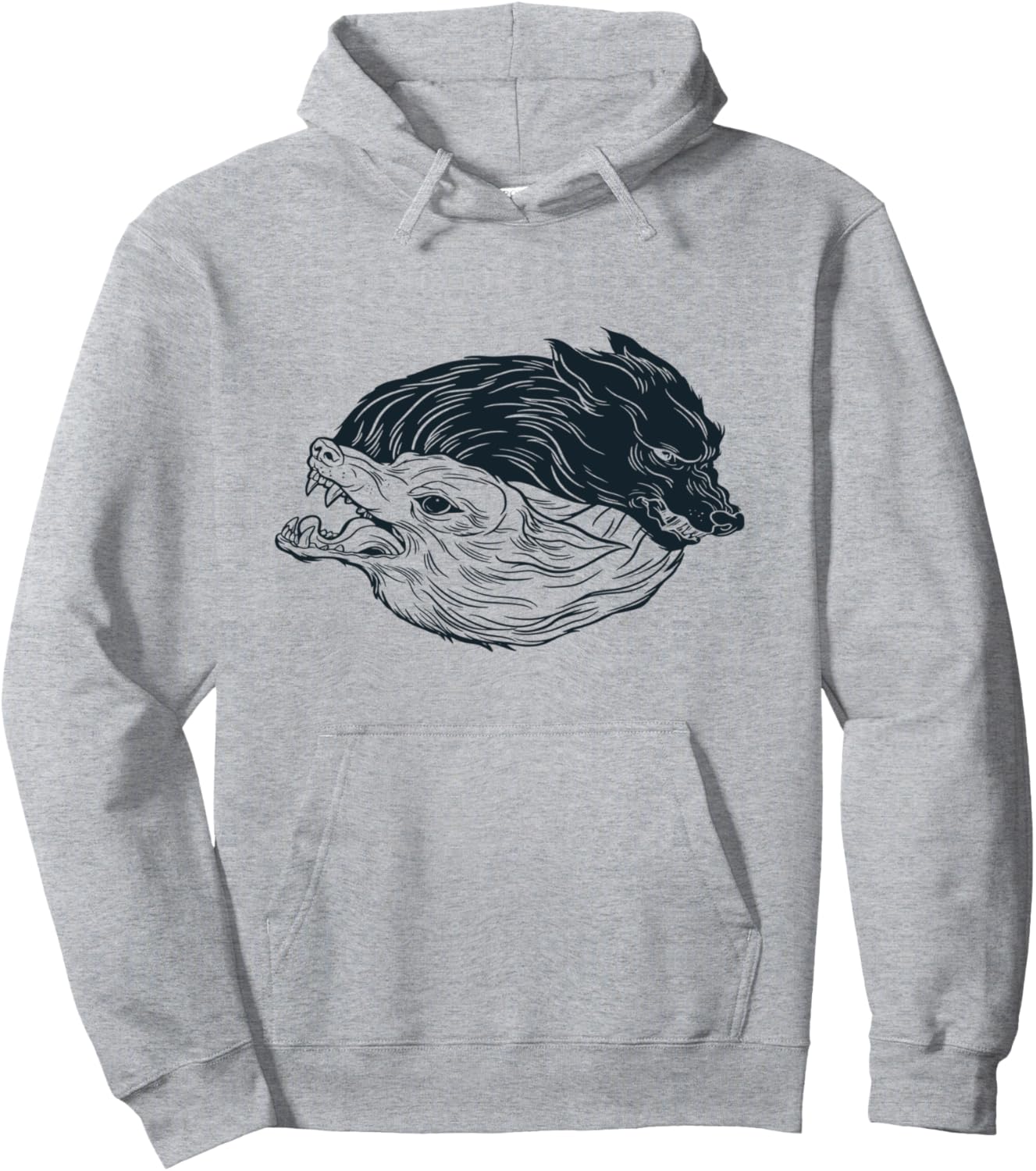 

Толстовка Yin Yang Wolves Wolf Ying Yang Super Cute Monograms, Initials, And Letter Gifts, серый