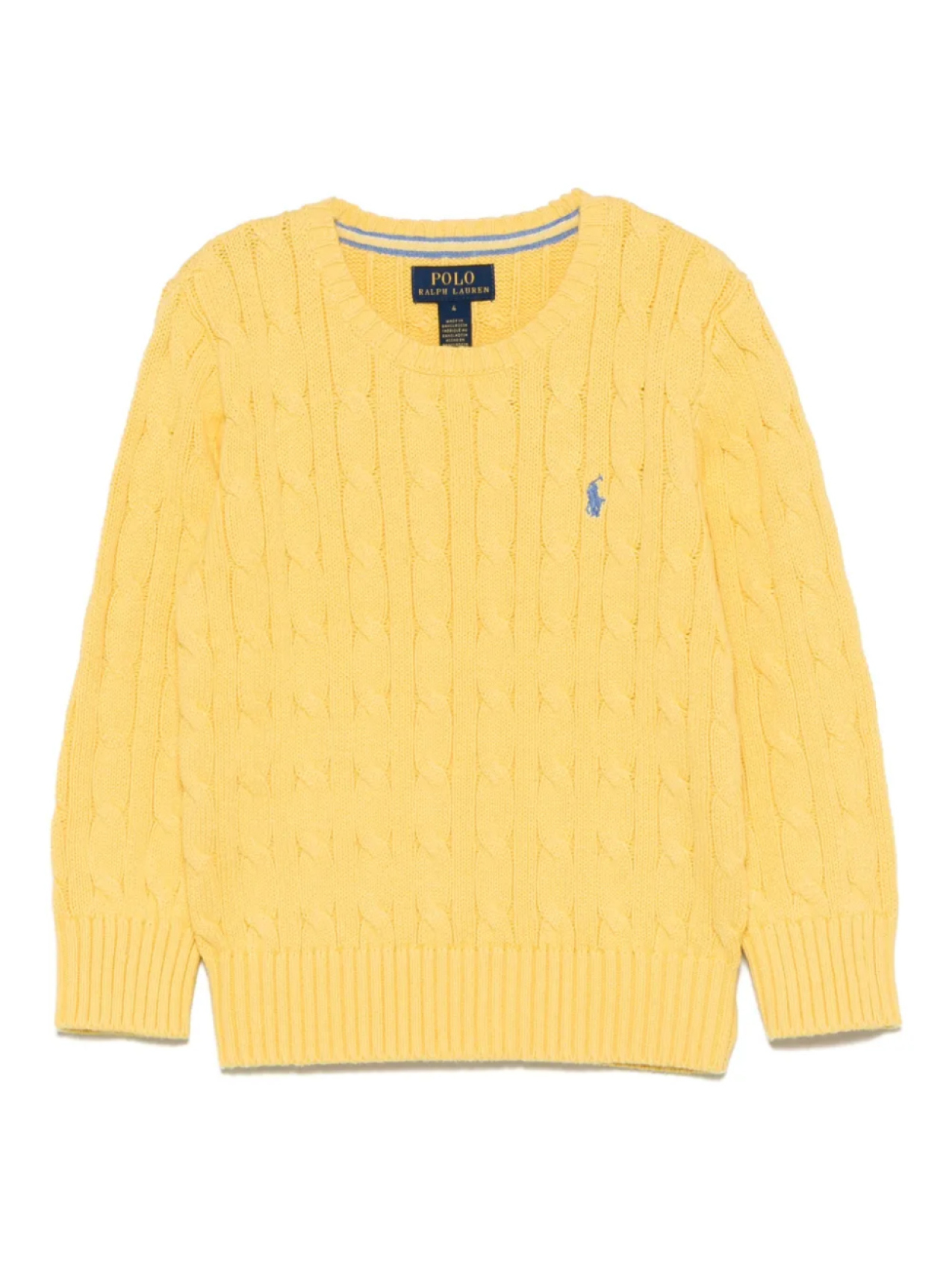 

POLO RALPH LAUREN KIDS свитер фактурной вязки, желтый