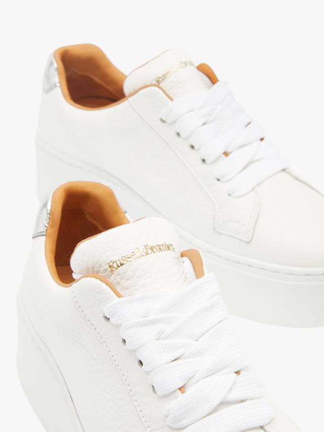Кроссовки Park Cord Leather на шнуровке с платформой Russell & Bromley, White — фото 4