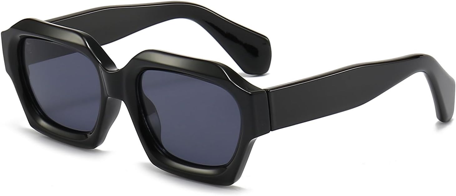 

Классические квадратные солнцезащитные очки для женщин и мужчин, модные солнцезащитные очки в толстой прямоугольной оправе с защитой от УФ-излучения UV400 Thryvox, Grey