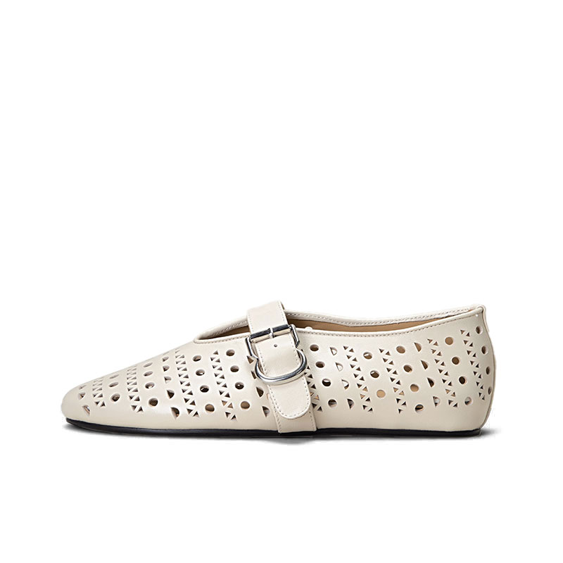 SHOEMAKER QUEEN Женские туфли балетки Мэри Джейн - жемчужно-молочный белый, цвет Pearl Milk White